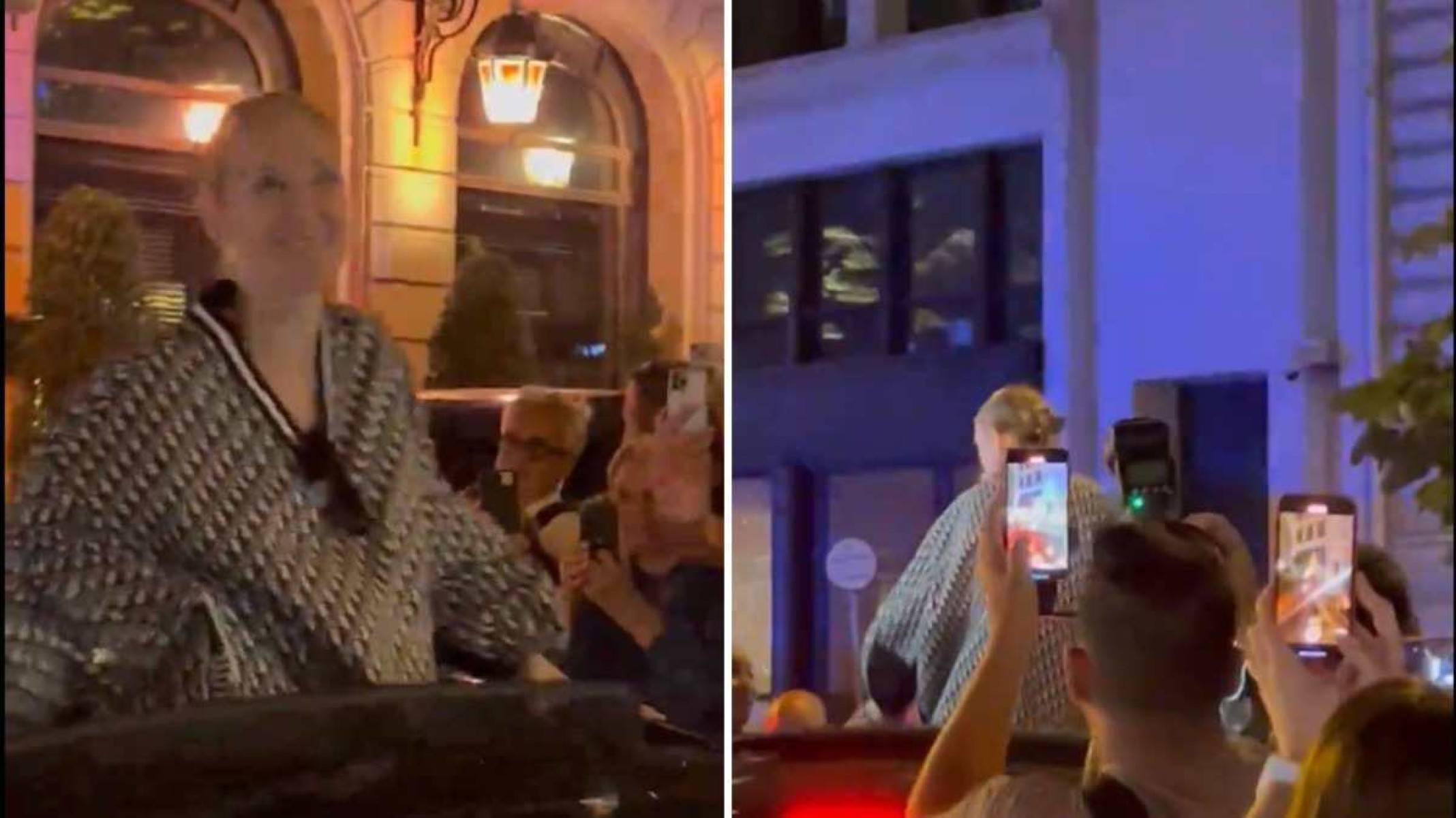 Celine Dion sai pelo teto solar do carro e causa comoção em Paris