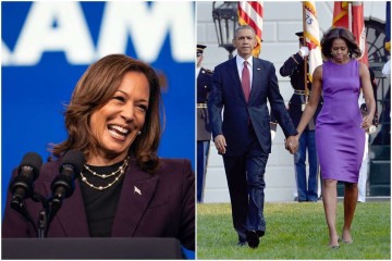 Michelle e Barack Obama anunciaram apoio e elogiaram Kamala Harris -  (crédito: MONTINIQUE MONROE / GETTY IMAGES NORTH AMERICA / GETTY IMAGES VIA AFP e JEWEL SAMAD / AFP)
