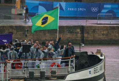 O Brasil desfilou hoje na Abertura dos Jogos Olímpicos Paris-2024 -  (crédito: Abelardo Mendes Jr./Esp.CB/ D.A Press)