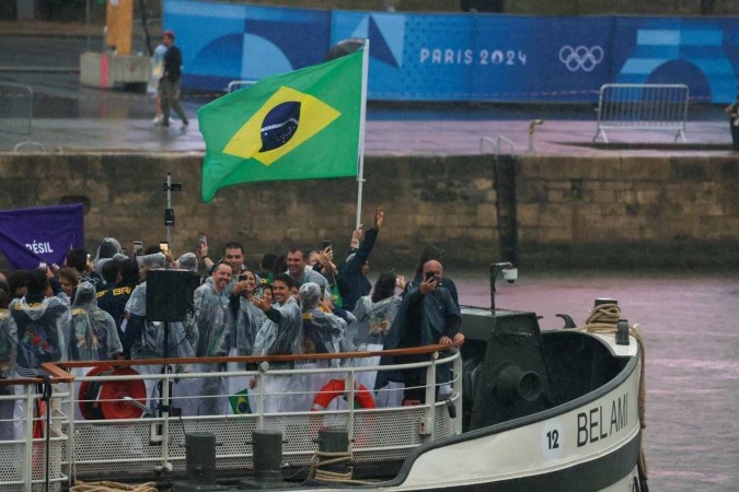 Sozinhos em um barco, o Time Brasil levou a festa para Olimpíadas - (crédito: Abelardo Mendes Jr./CB/ D.A Press)