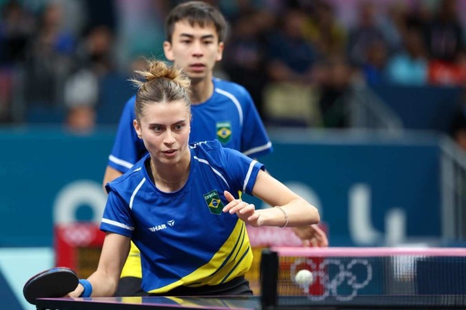 Mesmo com boa atuação diante da dupla número 5 do ranking mundial, os brasileiros foram superados por 4 sets a 2 -  (crédito: Abelardo Mendes Jr./CB/ D.A Press)