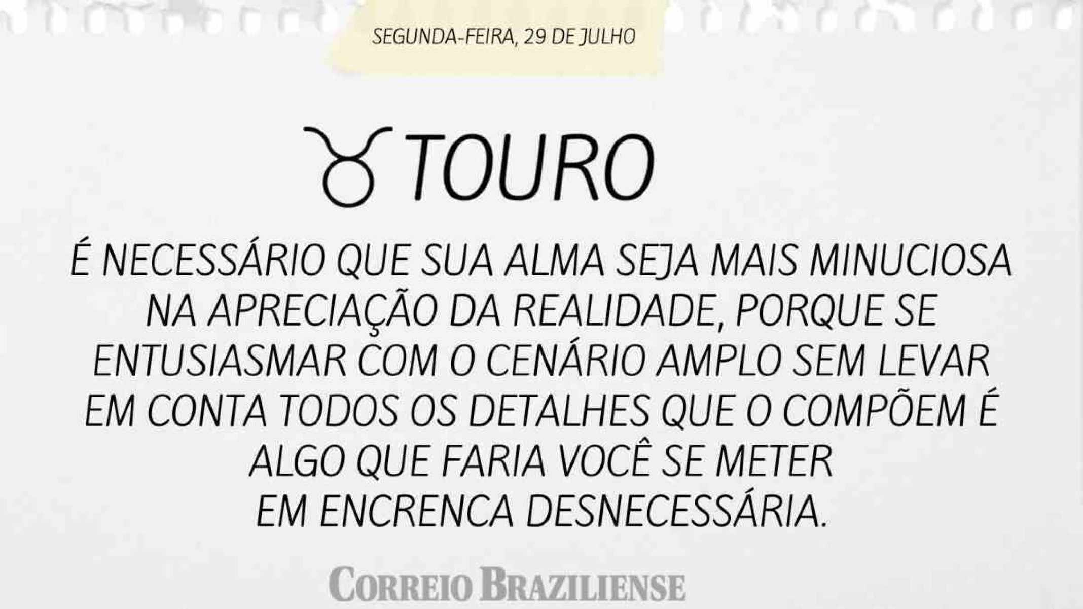 TOURO |  29 DE JULHO