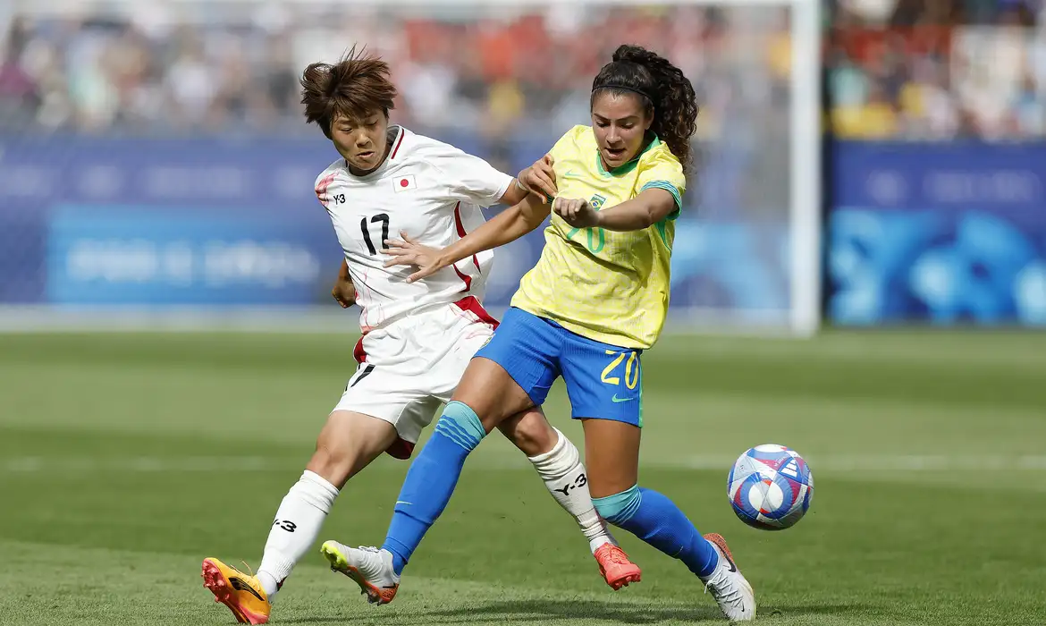 Brasil sofre virada do Japão no fim e se complica no futebol em Paris -  (crédito: EBC)