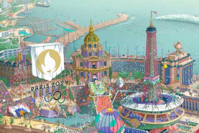Poster dos Jogos Olímpicos em Paris 2024