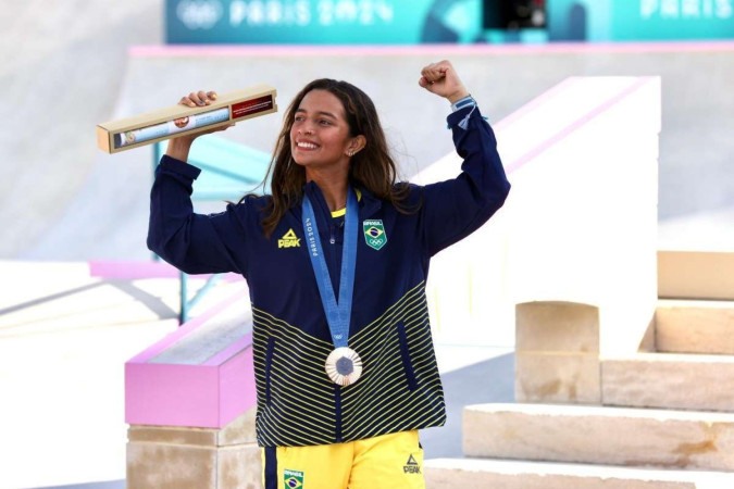 Rayssa Leal conquistou medalha de bronze no Skate street feminino em Paris -  (crédito:  Gaspar N..brega/COB)