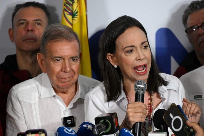 Líder da oposição, María Corina Machado  -  (crédito: Federico PARRA / AFP)