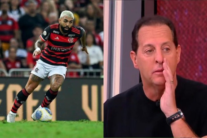 Gabigol e Benjamin Back se estranharam no X nesta segunda-feira -  (crédito: Foto: Marcelo Cortes / CRF e Reprodução)