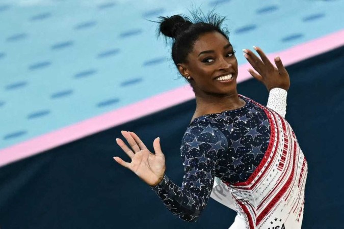 Simone Biles em Paris 2024 -  (crédito: Gabriel BOUYS / AFP)