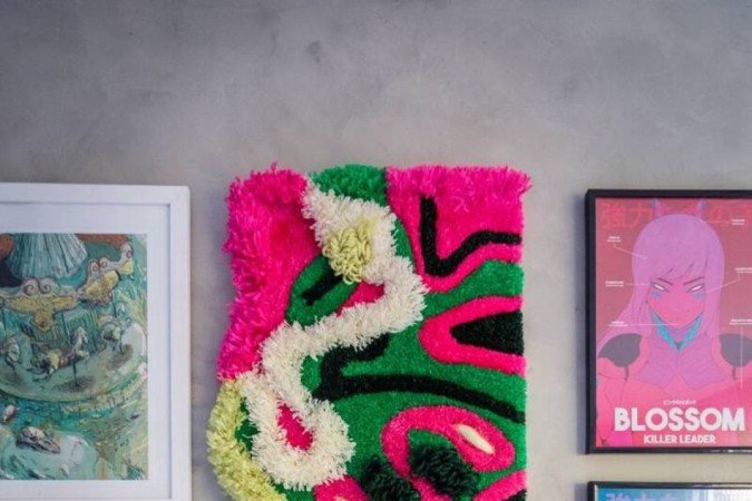 Os tapetes criados por Bruna possuem um estilo vivo e cheio de arte