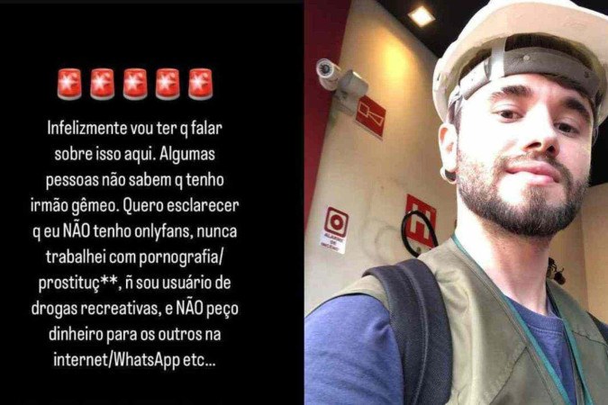 Engenheiro reclama de irmão gêmeo que se passa por ele nas redes sociais -  (crédito: Reprodução/Redes sociais)