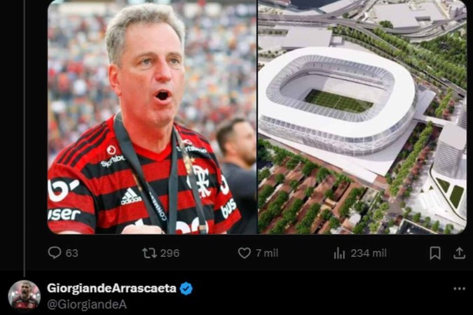 Arrascaeta reage a data de inauguração do estádio do Flamengo -  (crédito: Jogada10)