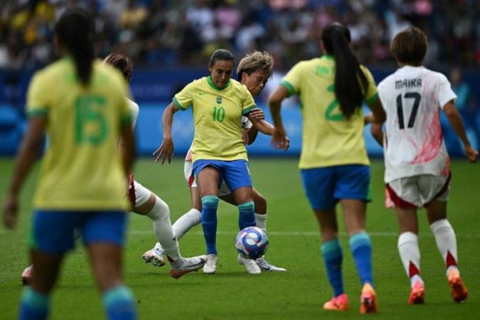 Marta em jogo pela Seleção -  (crédito: Foto: Bem Stansall/AFP via Getty Images)