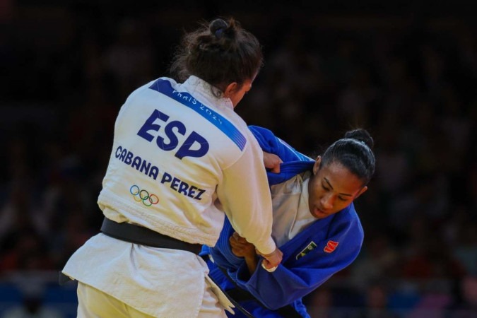 Ketleyn Quadros superou a espanhola Cristina Cabana Perez com um ippon -  (crédito: Abelardo Mendes Jr/Esp. Correio/D.A.Press)