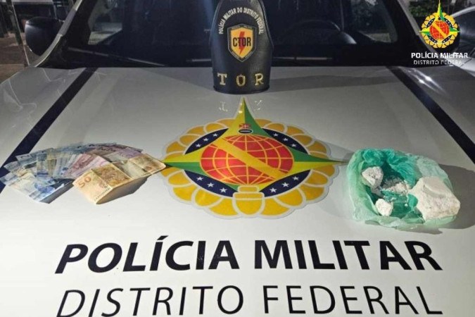 PMDF prende homem com porção de cocaína com alto grau de pureza  -  (crédito: Divulgação/PMDF)