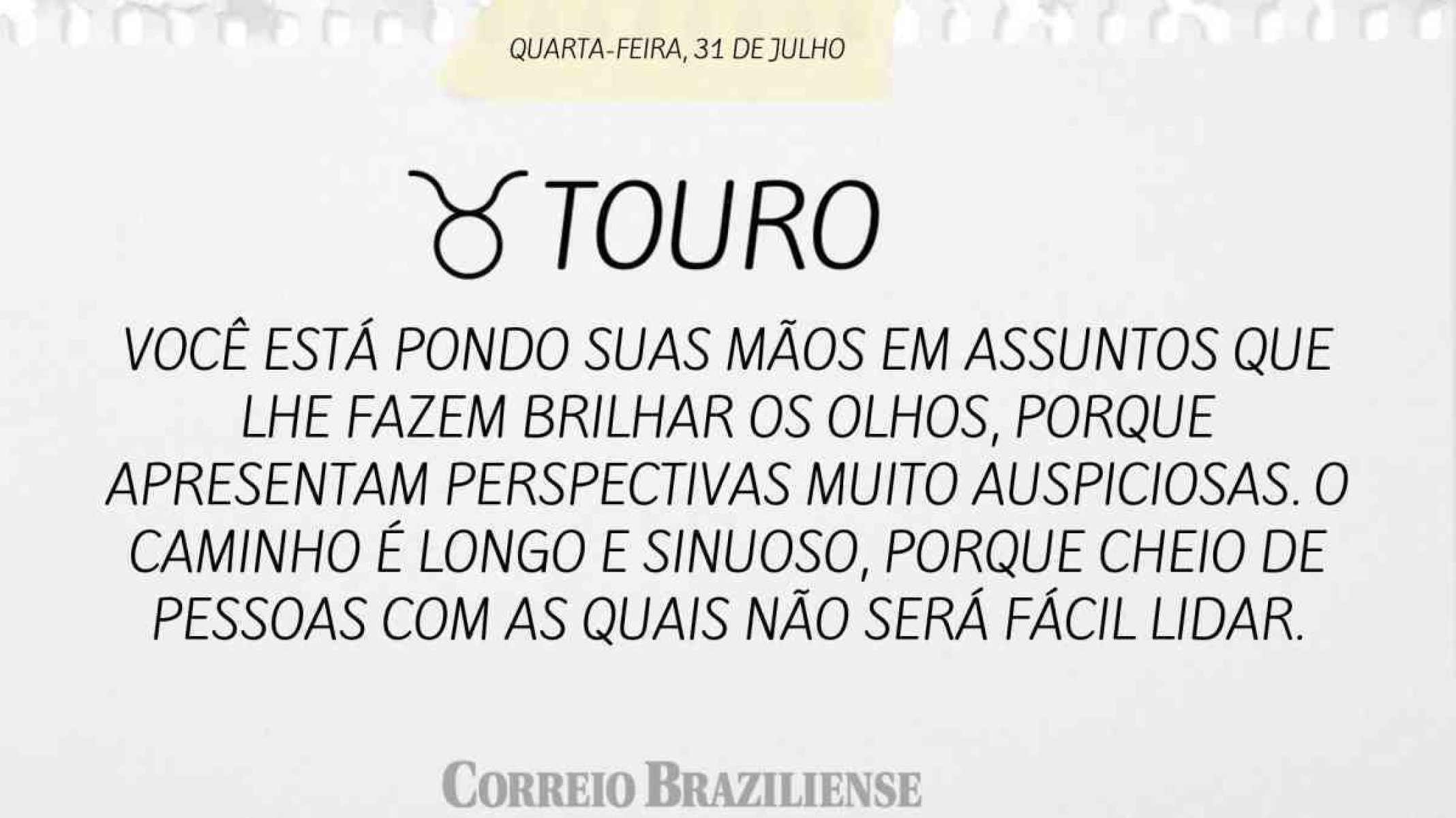 TOURO |  31 DE JULHO