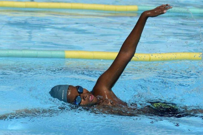 Adryan Eduardo do Santos, 12 anos, &eacute; uma das promessas da nata&ccedil;&atilde;o brasiliense. Em novembro, ir&aacute; a S&atilde;o Paulo, para a etapa nacional das Paralimp&iacute;adas Escolares -  (crédito: Fotos: Marcelo Ferreira/CB/D.A Press)