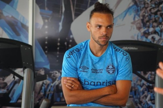 Braithwaite deu entrevista à Grêmio TV -  (crédito: Foto: Cristiano Oliveski/Grêmio FBPA)