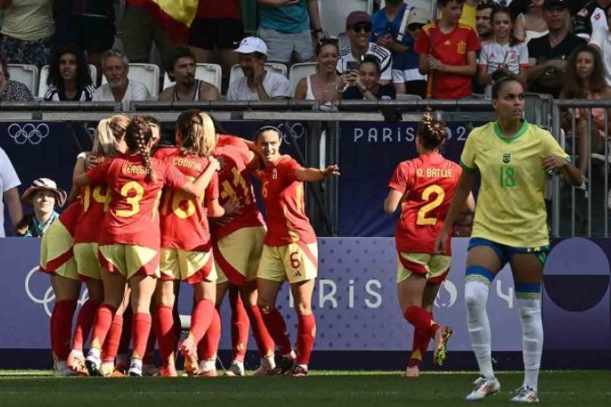 Brasil perde para a Espanha e se complica nos Jogos Olímpicos -  (crédito: Foto: Philippe Lopez/AFP via Getty Images)