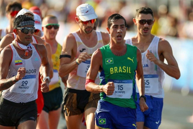 Caio Bonfim durante a marcha atlética nos Jogos Olímpicos de Paris-2024 -  (crédito: Abelardo Mendes Jr./CB/DA Press)