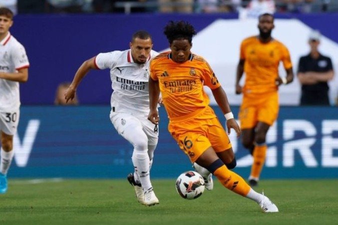 Endrick em ação, pela primeira vez, com a camisa do Real Madrid -  (crédito: - Foto: Divulgação/Real Madrid)