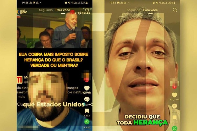 Publicações em redes sociais desinformam ao fazer comparações entre a cobrança de imposto sobre herança no Brasil e nos Estados Unidos -  (crédito: Reprodução/Comprova)