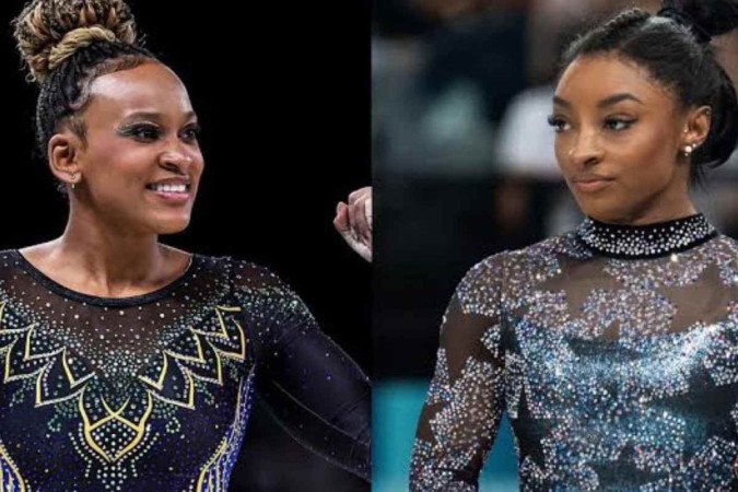 Rebeca Andrade e Simone Biles -  (crédito: Redes Sociais)