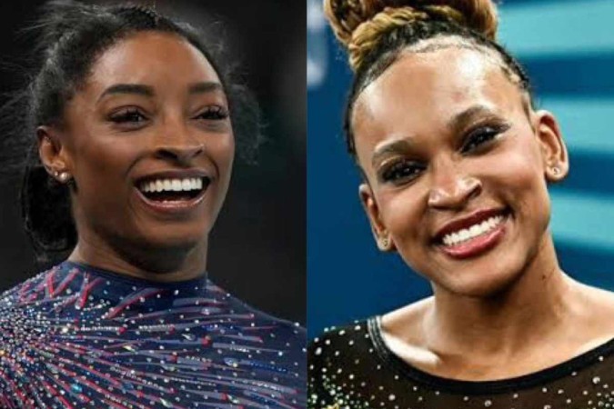 Simone Biles e Rebeca Andrade -  (crédito: Redes Sociais)