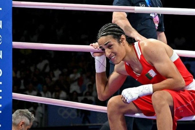 Imane em sua participação na Olimpíada de Paris -  (crédito: Foto: Mohd Rasfan/AFP via Getty Images)