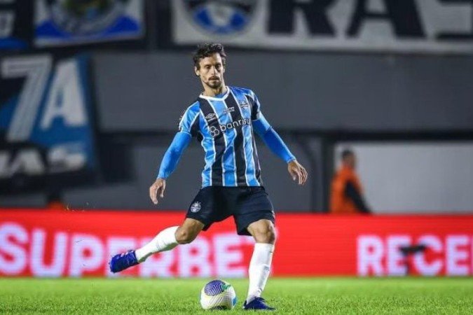 Rodrigo Caio estreou pelo Grêmio contra o Palmeiras -  (crédito: Foto: Lucas Uebel/Grêmio FBPA)