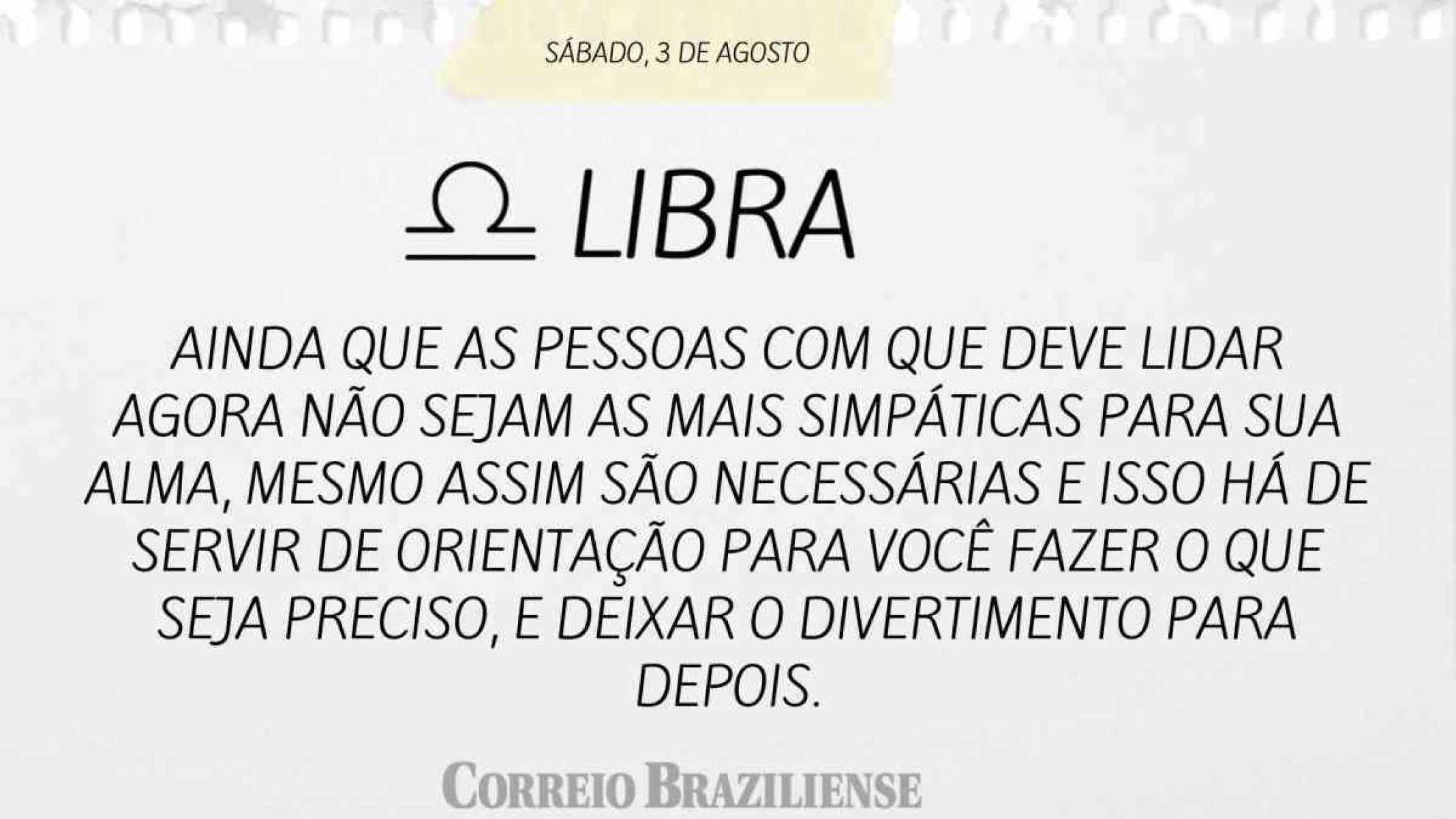 LIBRA | 3 DE AGOSTO