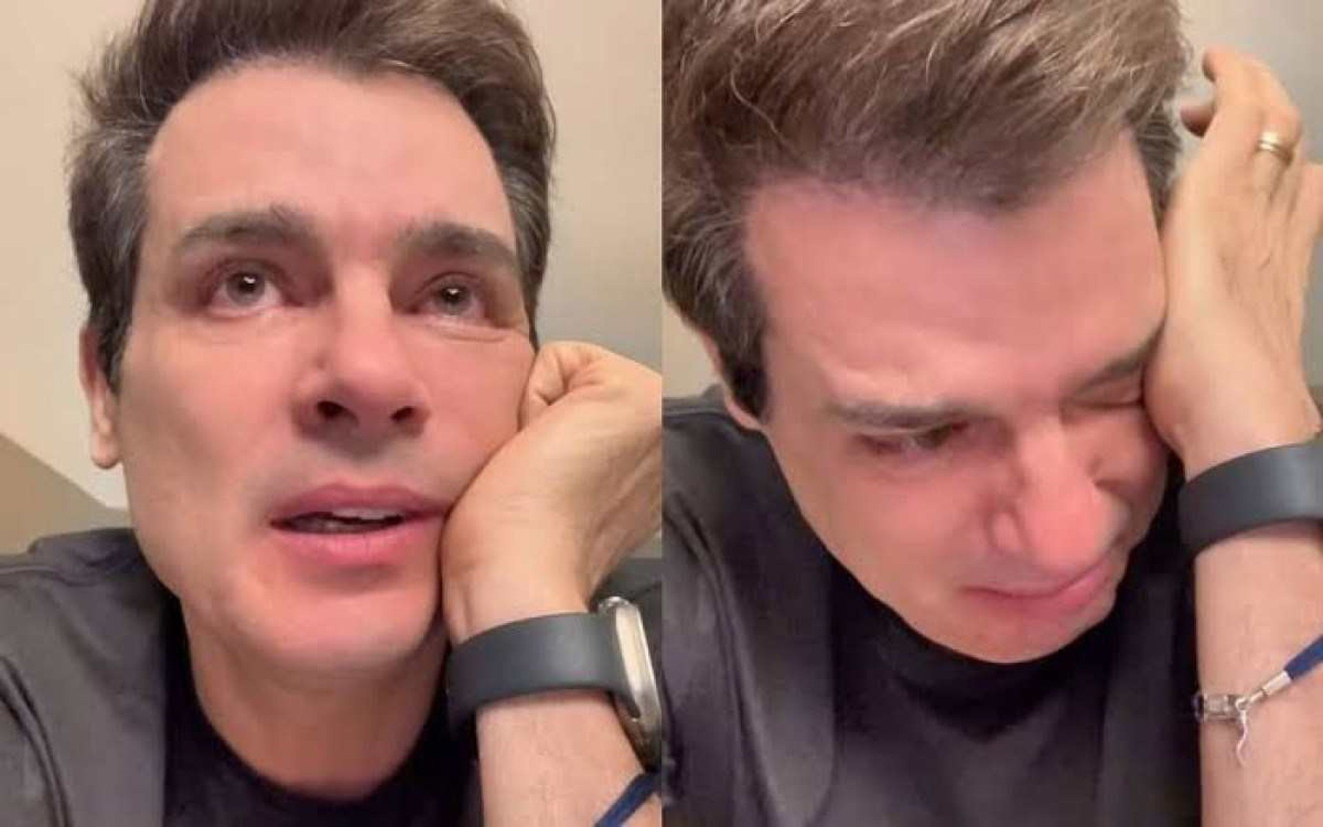 Celso Portiolli vai aos prantos ao recriar abraço no pai com IA 