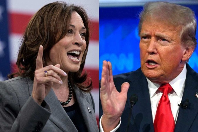 Kamala e Trump foram alvos. -  (crédito:  AFP)