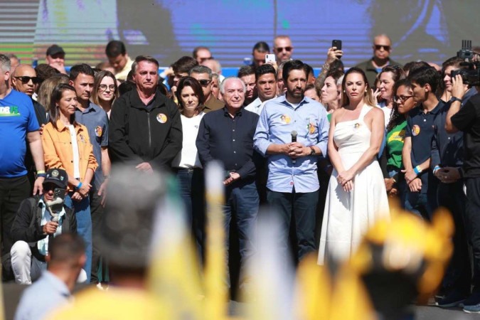 Com ex-presidentes e Tarcísio, Ricardo Nunes foi oficializado como candidato à reeleição pelo MDB em convenção na capital paulista -  (crédito: Estadão Conteúdo)