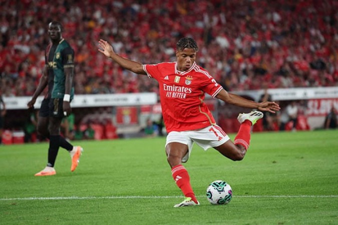 Napoli volta com força total pela contratação de David Neres -  (crédito: Foto: Cátia Luís e Isabel Cutileiro / SL Benfica)