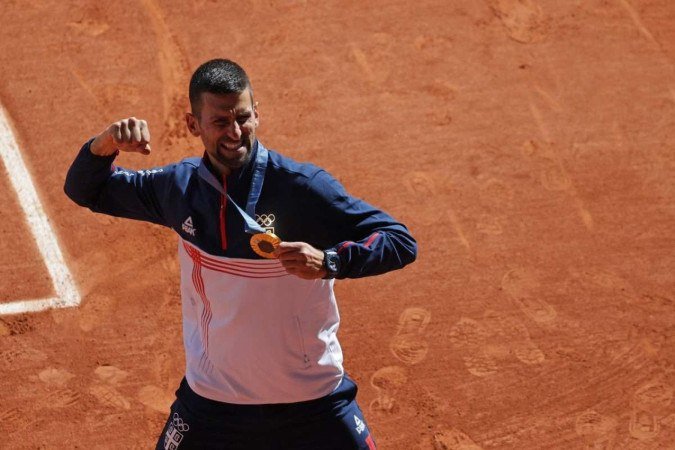 Djokovic está fora devido a uma lesão no ombro. Ele será substituído no grupo Jimmy Connors por Lorenzo Musetti -  (crédito:  AFP)