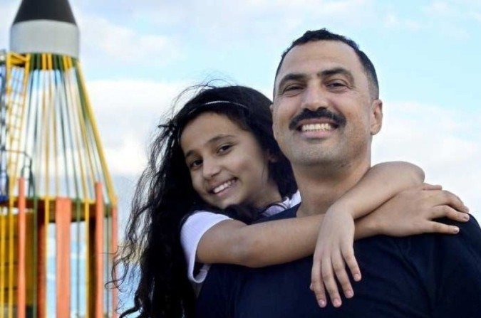 Humberto Marques Santos com a filha Esther Nathália Marques    