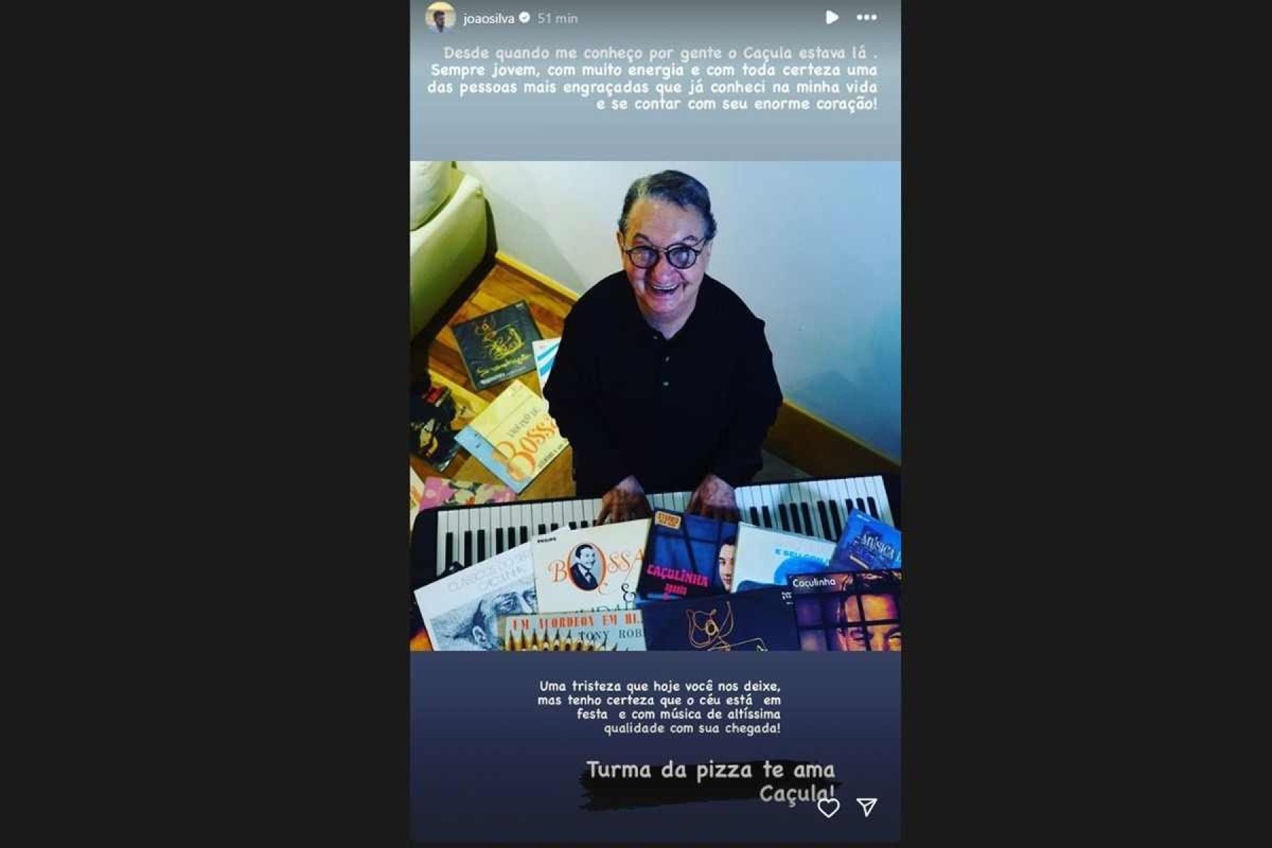 Filho de Faustão lamenta morte de Caçulinha