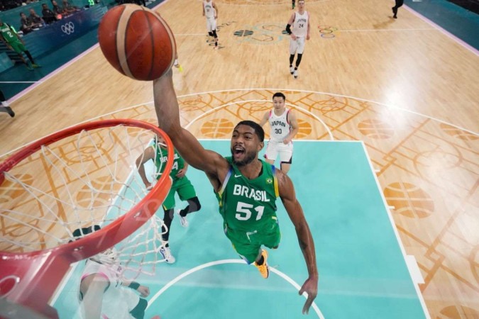 Bruno Caboclo foi o destaque do Brasil na vitória contra o Japão na fase de grupos       -  (crédito: AFP)