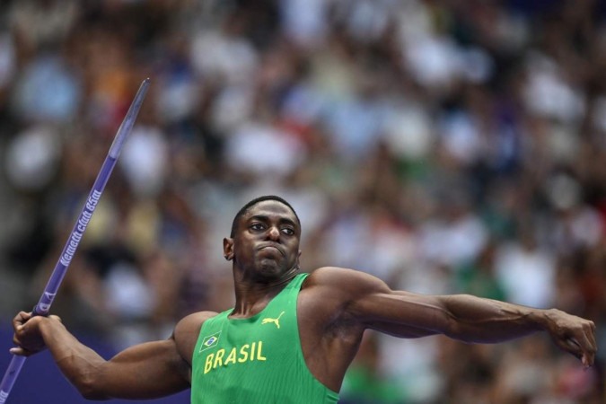 Luís cravou a sexta melhor marca nas classificatórias ao atingir 85,91 metros na terceira tentativa. O recorde anterior, de 85,57m, era dele mesmo, estabelecido no Troféu Brasil de Atletismo 2024 -  (crédito: Ben STANSALL / AFP)