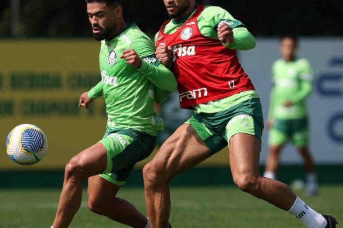 Bruno Tabata vem treinando na Academia de Futebol  -  (crédito: Foto: Cesar Greco/Palmeiras)