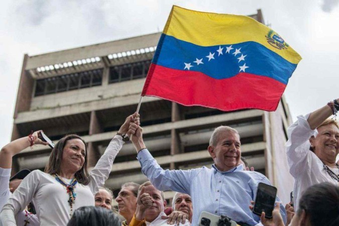 Polícia enfrentou manifestantes que reivindicam vitória de González Urrutia -  (crédito: Getty Images)