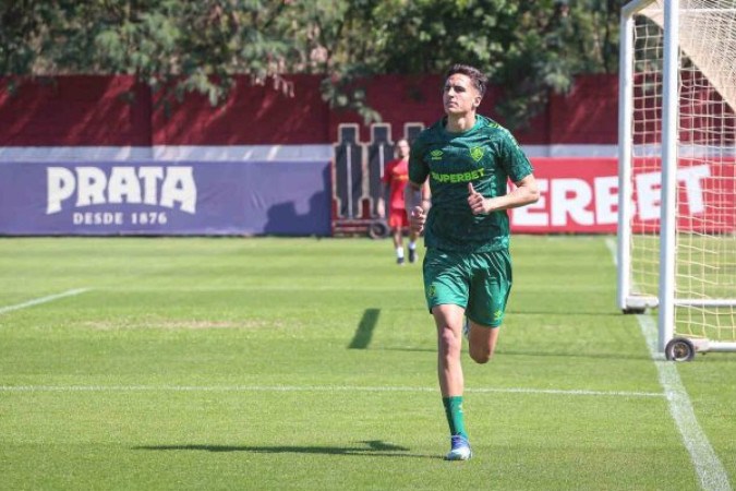 Facundo Bernal durante treinamento do Fluminense no CT Carlos Castilho -  (crédito: - Fotos: Marcelo Gonçalves/FFC)