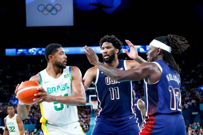 Brasil cai diante atuação de gala do Dream Team dos EUA em Paris
 -  (crédito: Aberlardo Mendes Jr/Esp. CB/D.A Press)