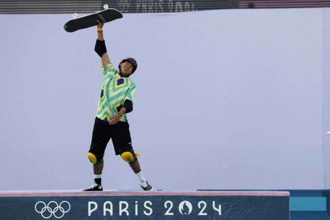 Augusto Akio conquistou o bronze para o Brasil nas Olimpíadas de Paris
 -  (crédito: Odd ANDERSEN / AFP)