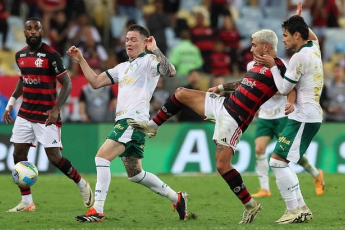 Flamengo x Palmeiras: disputa dentro e fora de campo -  (crédito: Foto: Cesar Greco/Palmeiras/by Canon)