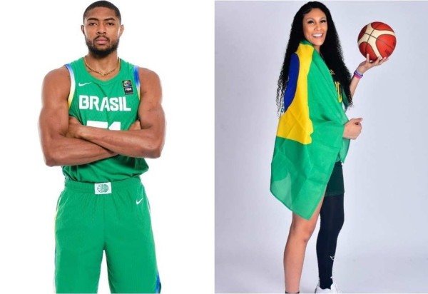Reprodução/Instagram @brunofive/FIBA; Reprodução/Instagram @kamilla_cardoso