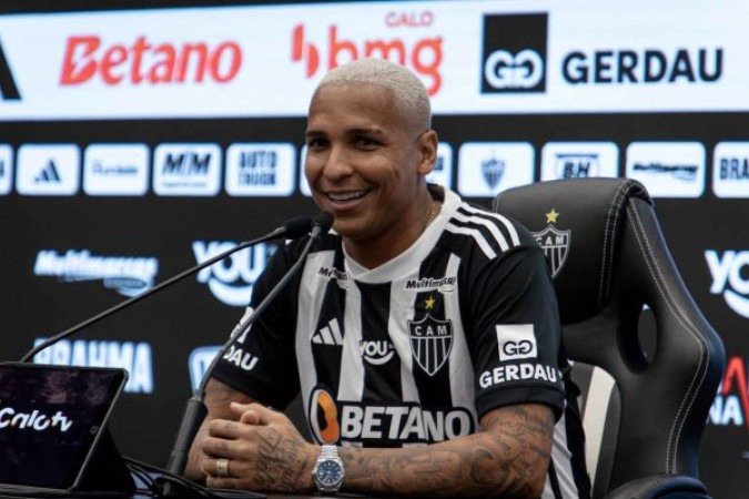Deyverson em apresentação pelo Galo - (crédito: Foto: Pedro Souza / Atlético) Deyverson em apresentação pelo Galo - (crédito: Foto: Pedro Souza / Atlético)