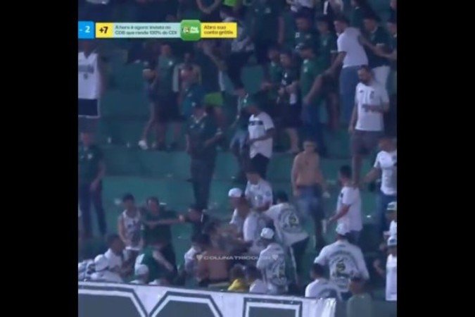 Torcida do Goiás protagonizou cenas lamentáveis - (crédito: Foto: Reprodução/Amazon Prime) Torcida do Goiás protagonizou cenas lamentáveis - (crédito: Foto: Reprodução/Amazon Prime)
