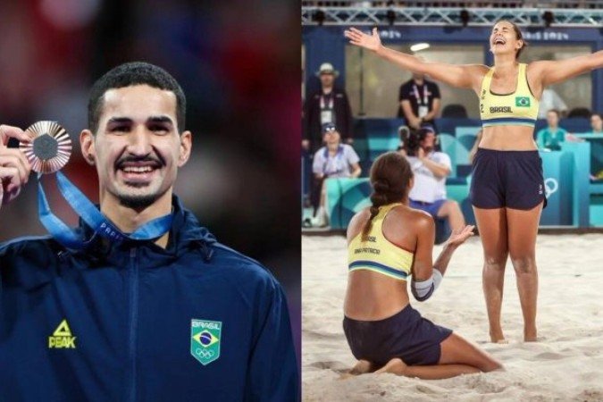 Edivaldo Pontes, o Netinho, conquistou o bronze no taewkondo. Ana Patrícia e Duda irão disputar a medalha de ouro no vôlei de praia - (crédito: Wander Roberto/COB e Gaspar Nóbrega/COB) Edivaldo Pontes, o Netinho, conquistou o bronze no taewkondo. Ana Patrícia e Duda irão disputar a medalha de ouro no vôlei de praia - (crédito: Wander Roberto/COB e Gaspar Nóbrega/COB)