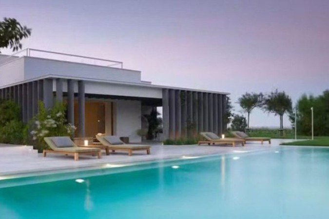 Vista aérea da residência de luxo de Messi em Ibiza - (crédito: Foto: Divulgação/Romano Arquitectura) Vista aérea da residência de luxo de Messi em Ibiza - (crédito: Foto: Divulgação/Romano Arquitectura)